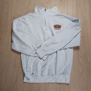 Ron Jon Surf Shop 1/4 Zip Pullover Men's Size Small Blue Logo Casual Long Sleeve